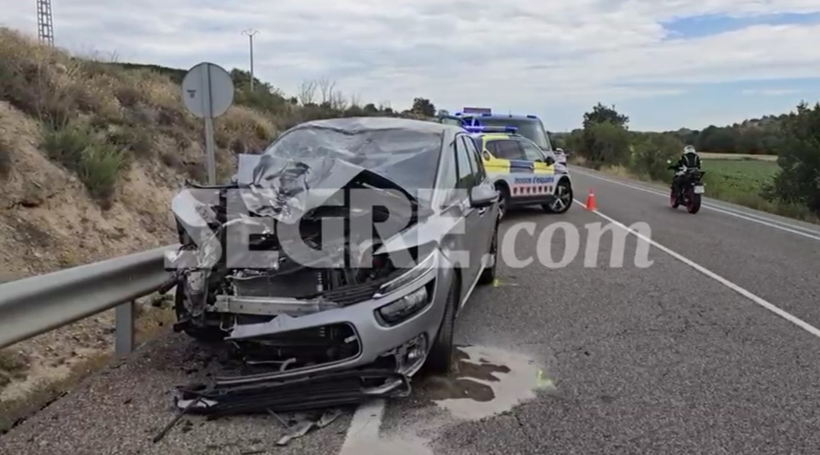 Mor un motorista en un xoc contra un turisme a la Sentiu de Sió