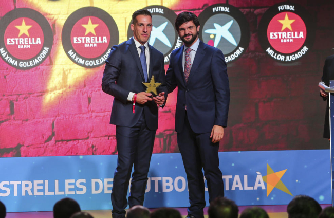 Jordi Esteve, Joan Oriol i Raúl Fuster, la representació del Lleida Esportiu a la Gala.