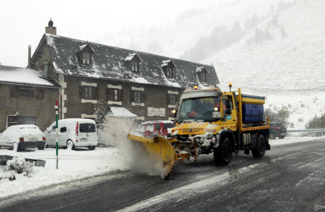 El temporal en Aran, que acumuló varios centímetros de nieve, y donde se registraron las temperaturas más bajas de Catalunya.