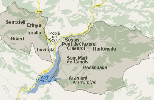 Fruit de la fusió de 4 antics municipis, Conca de Dalt compta avui dia amb 12 nuclis.