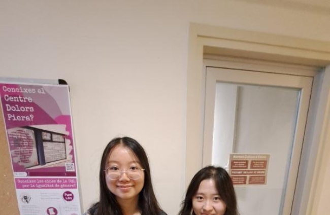 Chen Yingwen i Yu Yonnggong estudiants xineses a Lleida.