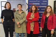 Alba Cros, Marta Romero, Núria Abad i Marta Hierro van participar ahir en la jornada del Som Cinema.