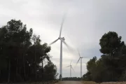 Imatge d’arxiu de molins de vent del parc eòlic Solans, entre el Segrià i les Garrigues. - AMADO FORROLLA