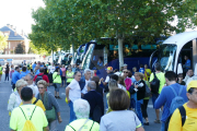 Lleidatans que participaran a la manifestació de Barcelona.