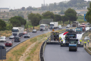 Obres a l'autovia en una imatge d'arxiu.