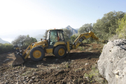 Les obres al municipi d’Àger per al pàrquing a l’accés a Mont-rebei.