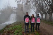 Marc Solsona, Irene Barón y Roger Tutusaus presentaron la Marxa en el Salt del Duran bajo la niebla.