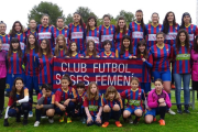 Las jugadoras de los tres equipos con que cuenta el Soses Femení.