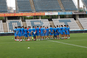 Imatges del primer entrenament del Lleida Esportiu de Molo