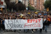 Imatges de les manifestacions a la ciutat de Lleida contra la sentència del Procés