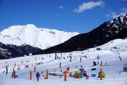 La estación de Baqueira Beret esta Semana Santa, donde ayer tuvieron que cerrar pistas por el viento.