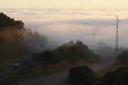 El banco de niebla llega hasta el límite entre Lleida y Huesca.