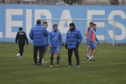 Siviero conversa amb Òscar Rubio després del partidet d’ahir entre el Lleida i el filial.