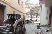 Las obras de la calle San José en el centro de Fraga.