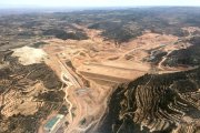 Los trabajos en la presa del pantano de L’Albagés.