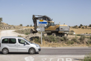 Els treballs al nucli de Gra, on es construirà una rotonda per facilitar-hi l’entrada.