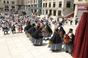 Entrada de l'àguila i balls del seguici a Lleida. Corpus 2021