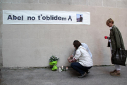 Imatge d’arxiu d’un dels homenatges al professor a la plaça de la Paeria de Lleida.