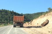 Los trabajos en la carretera de Cervià a Les Borges Blanques.