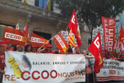 Imagen de la manifestación de ayer en Barcelona.