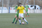 Eneko Satrustegi, durant el partit que el Lleida va jugar al camp del Cornellà.