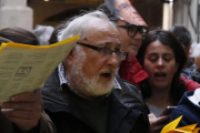 Josep Maria Miró, participant com a cantaire a la plaça Paeria.