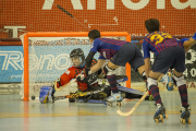 Lluís Tomàs evita el gol en un tret de Pablo Álvarez. Oruste, Andreu i Cañellas celebren el gol que va ser anul·lat. Mig centenar de seguidors van animar els llistats.