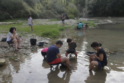 Taller de búsqueda de oro en el Segre organizado el pasado verano por el Centre de l’Or de Balaguer.