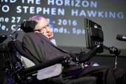 El físico británico Stephen Hawking, en una intervención en el festival Starmus, en Canarias.