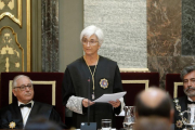 La fiscal general, María José Segarra, durante la ceremonia de la apertura del año judicial. 