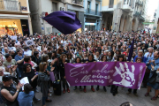 Concentración contra la violencia machista en Lleida. 