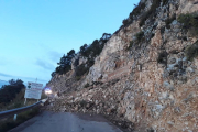 El desprendimiento registrado en la carretera de Port del Comte.