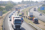 Colas en la A-2 a la altura de Bell-lloc tras un accidente.