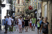 Imagen de turistas en el centro de Sort en agosto del año pasado. 