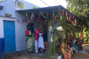 Una de las casas construidas con fondos leridanos en India. 