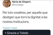 De Gispert retuiteja un fals tuit que diu "porcs" a polítics del PP i Cs