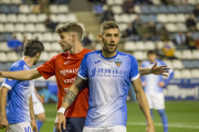 Adri León, durant un partit d’aquesta temporada amb el Lleida Esportiu.