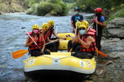 Imagen de una bajada de rafting por el Noguera Pallaresa el pasado jueves. 