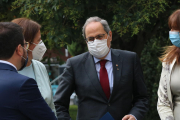 El presidente de la Generalitat, Quim Torra, minutos antes de entrar en el Tribunal Supremo