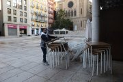 La protesta fue convocada por el sector hostelero y profesionales del ocio nocturno se sumaron a ella. 