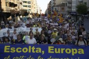 La manifestación arrancó en plaza del Treball y acabó en plaza de Europa. 