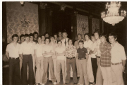 Jugadores de los equipos cadete e infantil durante la recepción en el Gobierno Civil por el doblete estatal en 1976.