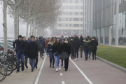 Estudiantes en el campus de la Universitat de Lleida en Cappont. 