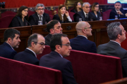 Els acusats del judici del 'procés', en una de les sessions al Tribunal Suprem.