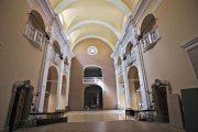 Panoràmica de l’Auditori de Cervera presa ahir des de l’escenari després de finalitzar les reformes.