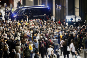 Protesta dels CDR a l'estació de Sants de Barcelona.