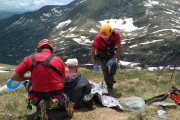 Rescate de un senderista herido en junio del año pasado en el Pic de Rouge, en Lladorre. 