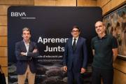 Arbeo, Llinares y de Vicente, ayer en la presentación del curso en las oficinas del BBVA en Barcelona. 