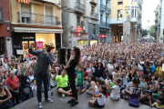 Sardanas con la Punt Cat Cobla - Tras el pregón, los sardanistas tomaron la plaza Paeria en una ballada con la Punt Cat Cobla, formada por músicos de la Esmuc y otros Conservatorios catalanes.