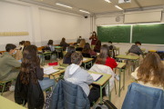 Imatge d’una classe de Batxillerat en un institut de Lleida.